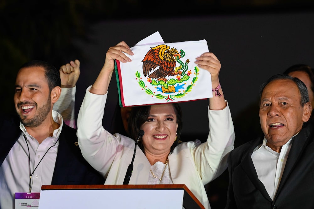 Xóchitl Gálvez tras el primer debate por la presidencia de México, 7 de abril de 2024 Xóchitl Gálvez tras el primer debate por la presidencia de México, 7 de abril de 2024