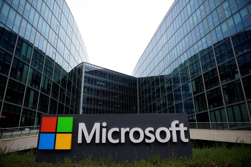 Microsoft branding. Photographer: Marin Bureau/AFP/Getty Images Microsoft branding. Photographer: Marin Bureau/AFP/Getty Images