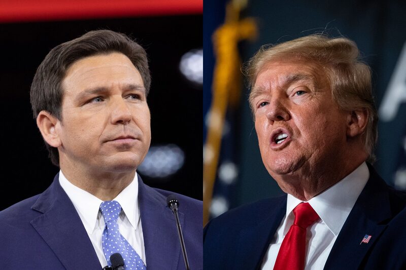 Ron DeSantis y Donald Trump. Ron DeSantis y Donald Trump.