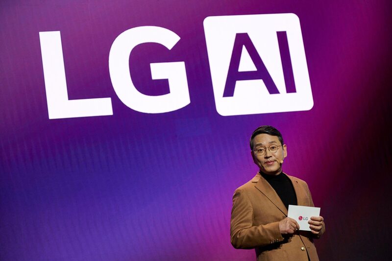 O CEO da LG Electronics, William Cho, em apresentação sobre produtos com uso de IA O CEO da LG Electronics, William Cho, em apresentação sobre produtos com uso de IA