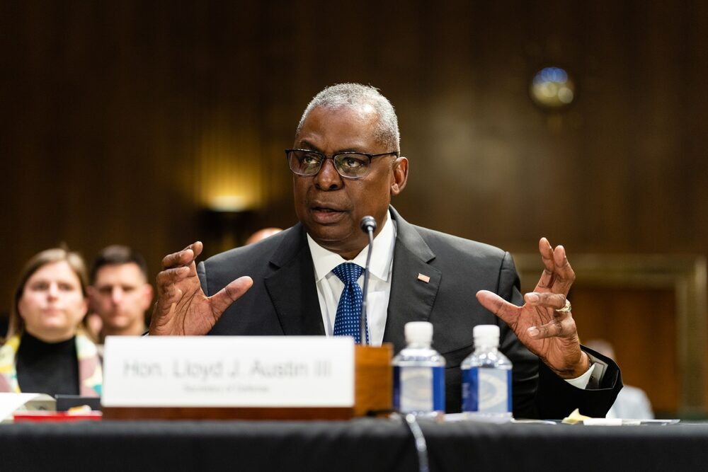 Lloyd Austin, secretario de Defensa de EE.UU., habla durante una audiencia del Comité de Asignaciones del Senado en Washington, DC, EE.UU., el martes 16 de mayo de 2023. Lloyd Austin, secretario de Defensa de EE.UU., habla durante una audiencia del Comité de Asignaciones del Senado en Washington, DC, EE.UU., el martes 16 de mayo de 2023.