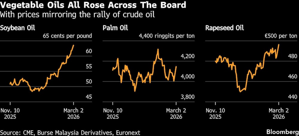 Vegetable Oils All Rose Across The Board | With prices mirroring the rally of crude oil Vegetable Oils All Rose Across The Board | With prices mirroring the rally of crude oil