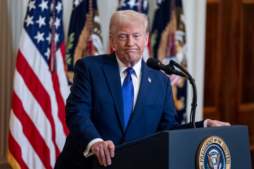 US President Donald Trump speaks during a bill signing ceremony for the Laken Riley Act in the East Room of the White House in Washington, DC, US, on Wednesday, Jan. 29, 2025. Under the bill, the Homeland Security Department would be required to detain migrants who entered the US unlawfully if they are arrested for specified crimes, and would allow states to pursue civil action against federal agencies for harms allegedly caused by not complying with immigration laws related to admissions and removals. Photographer: Jim Lo Scalzo/EPA/Bloomberg US President Donald Trump speaks during a bill signing ceremony for the Laken Riley Act in the East Room of the White House in Washington, DC, US, on Wednesday, Jan. 29, 2025. Under the bill, the Homeland Security Department would be required to detain migrants who entered the US unlawfully if they are arrested for specified crimes, and would allow states to pursue civil action against federal agencies for harms allegedly caused by not complying with immigration laws related to admissions and removals. Photographer: Jim Lo Scalzo/EPA/Bloomberg