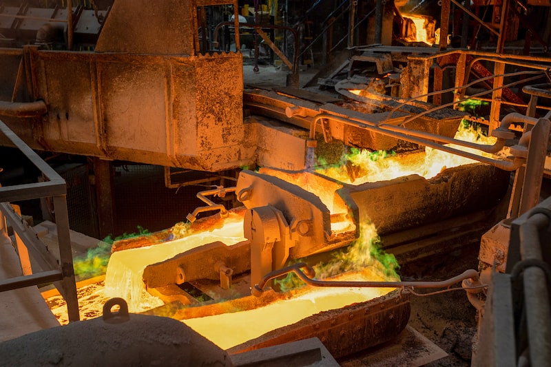 Molten copper Molten copper