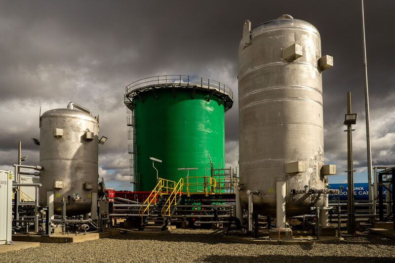 Tanques de almacenamiento de Haru Oni. Fotógrafa: Tamara Merino/Bloomberg Tanques de almacenamiento de Haru Oni. Fotógrafa: Tamara Merino/Bloomberg
