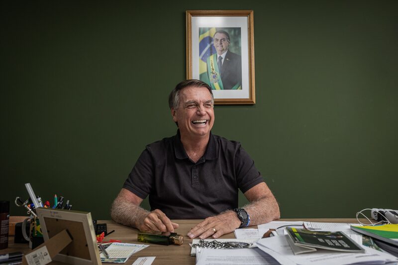 O ex-presidente Jair Bolsonaro em entrevista em seu escritório em Brasília para a Bloomberg News O ex-presidente Jair Bolsonaro em entrevista em seu escritório em Brasília para a Bloomberg News