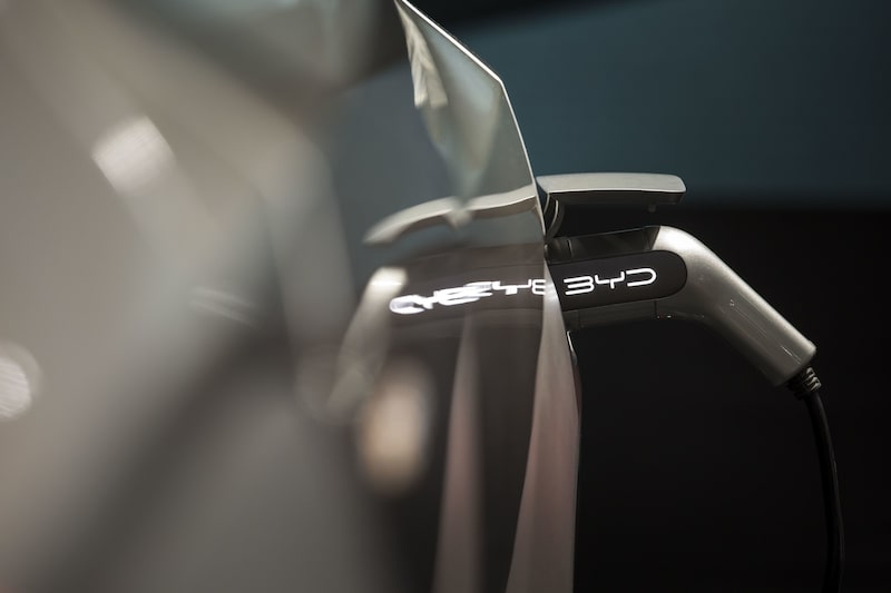 A BYD Co. E-SEED electric concept vehicle stands plugged in to a charging station at the Beijing International Automotive Exhibition in Beijing, China. A BYD Co. E-SEED electric concept vehicle stands plugged in to a charging station at the Beijing International Automotive Exhibition in Beijing, China.