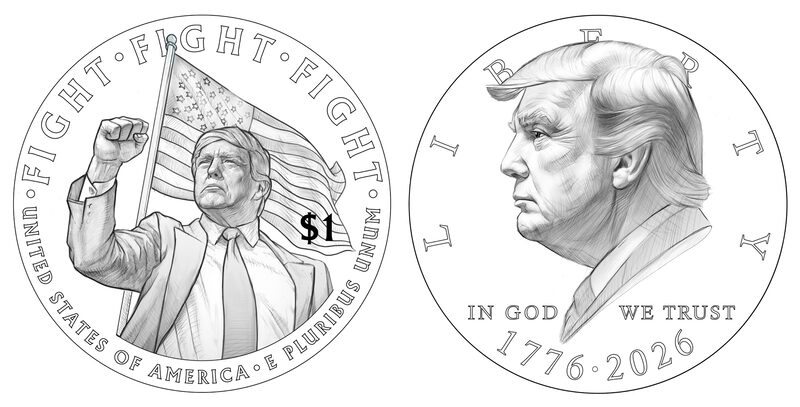 En fotos: la moneda de un dólar con la cara de Trump que prepara el Tesoro de EE.UU. En fotos: la moneda de un dólar con la cara de Trump que prepara el Tesoro de EE.UU.