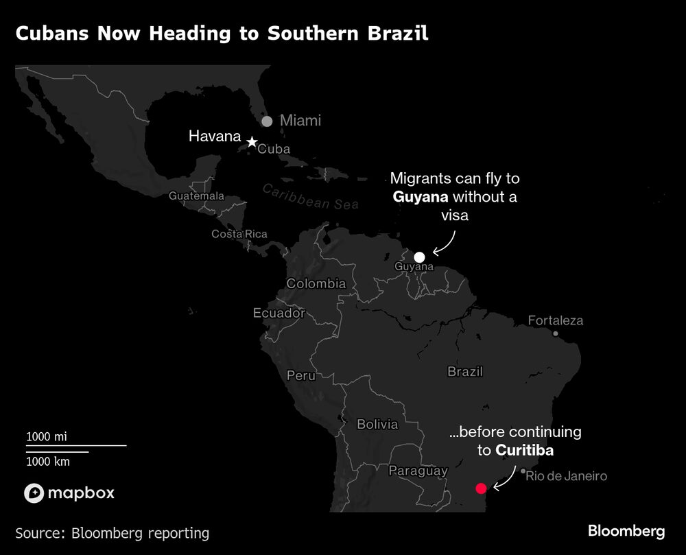 Rota usada por muitos cubanos antes de chegar a Curitiba: entrada pela Guiana Rota usada por muitos cubanos antes de chegar a Curitiba: entrada pela Guiana