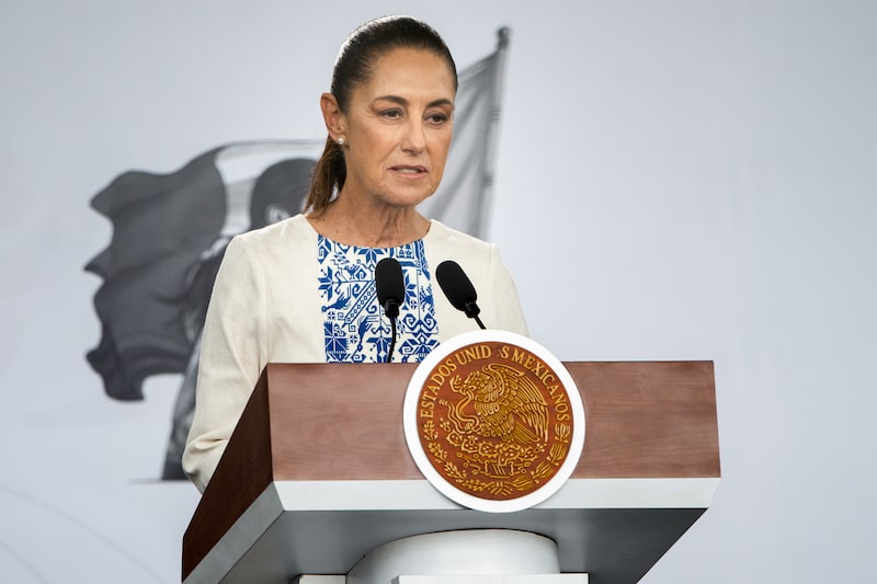 Claudia Sheinbaum, Mexico's president, during a national meeting to promote private investment, at the Museo de Antropologia in Mexico City, Mexico, on Monday, May 4, 2026. Sheinbaums government unveiled plans meant to increase private investment into Mexico as she seeks to kickstart an economy that contracted to start the year. Photographer: Mayolo Lopez Gutierrez/Bloomberg Claudia Sheinbaum, Mexico's president, during a national meeting to promote private investment, at the Museo de Antropologia in Mexico City, Mexico, on Monday, May 4, 2026. Sheinbaums government unveiled plans meant to increase private investment into Mexico as she seeks to kickstart an economy that contracted to start the year. Photographer: Mayolo Lopez Gutierrez/Bloomberg