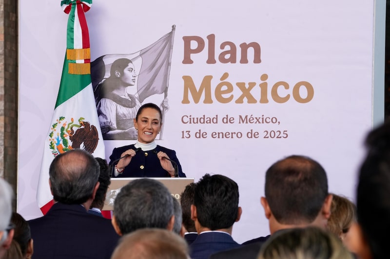 La presidenta de México, Claudia Sheinbaum, durante la presentación del Plan México, 13 de enero de 2025 La presidenta de México, Claudia Sheinbaum, durante la presentación del Plan México, 13 de enero de 2025