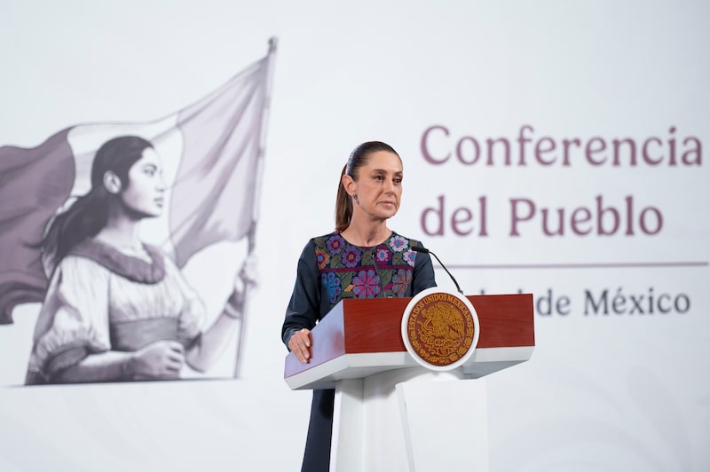 Claudia Sheinbaum, presidenta de México, durante conferencia de prensa matutina en Palacio Nacional, el jueves 11 de septiembre de 2025. Claudia Sheinbaum, presidenta de México, durante conferencia de prensa matutina en Palacio Nacional, el jueves 11 de septiembre de 2025.