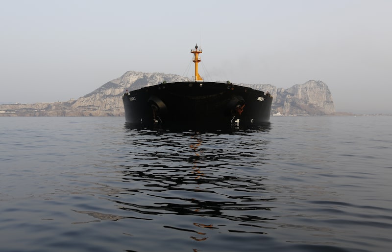 The impounded Iranian crude oil tanker, Grace 1, sits anchored off the coast of Gibraltar, on Saturday, July 20, 2019. Tensions have flared in the Strait of Hormuz in recent weeks as Iran resists U.S. sanctions that are crippling its oil exports and lashes out after the seizure on July 4 of one of its ships near Gibraltar. Photographer: Marcelo del Pozo/Bloomberg The impounded Iranian crude oil tanker, Grace 1, sits anchored off the coast of Gibraltar, on Saturday, July 20, 2019. Tensions have flared in the Strait of Hormuz in recent weeks as Iran resists U.S. sanctions that are crippling its oil exports and lashes out after the seizure on July 4 of one of its ships near Gibraltar. Photographer: Marcelo del Pozo/Bloomberg