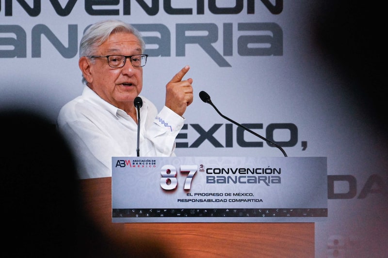 Andrés Manuel López Obrador (AMLO), presidente de México, durante la 87 Convención Bancaria, Acapulco, Guerrero, 19 de abril de 2024 Andrés Manuel López Obrador (AMLO), presidente de México, durante la 87 Convención Bancaria, Acapulco, Guerrero, 19 de abril de 2024