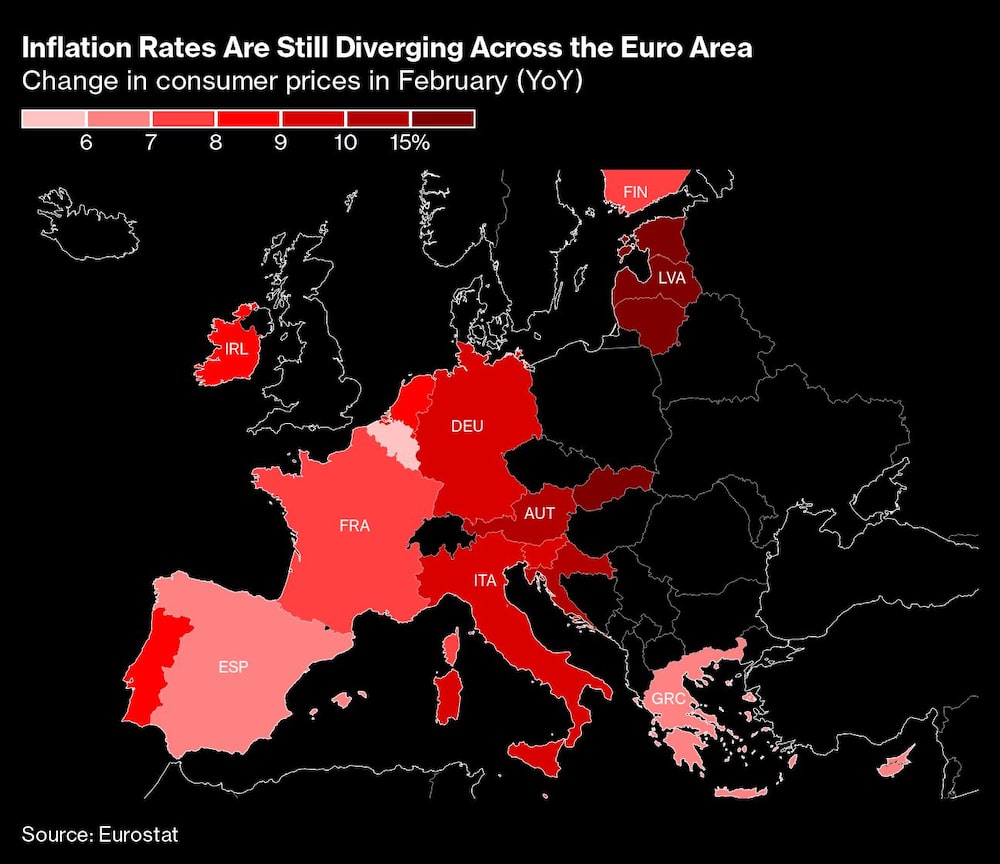 Tasas de inflación siguen siendo distintas en Europa Tasas de inflación siguen siendo distintas en Europa