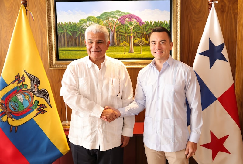Ecuador y Panamá se acercan a un acuerdo comercial tras reunión entre Noboa y Mulino. Ecuador y Panamá se acercan a un acuerdo comercial tras reunión entre Noboa y Mulino.
