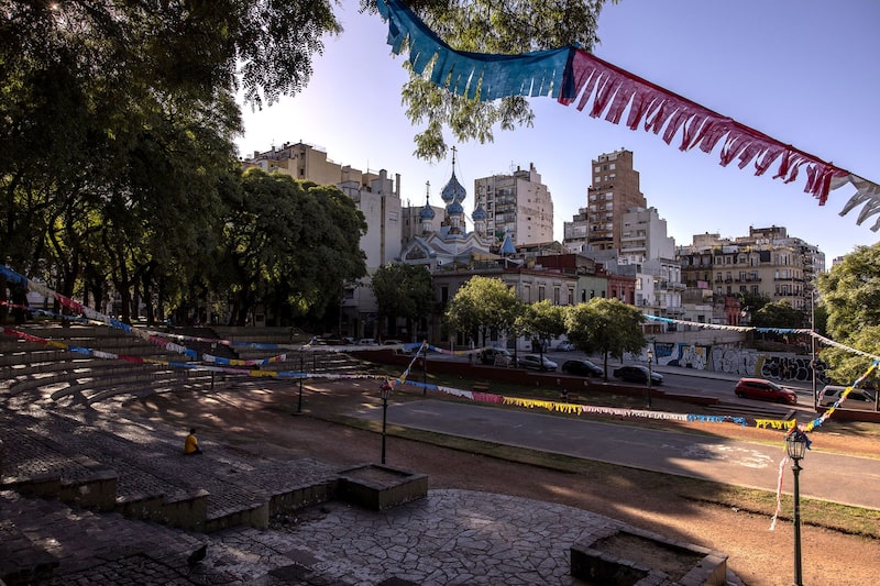 The Russian Orthodox Church in the San Telmo neighborhood, Buenos Aires, Argentina. Russians have been arriving in droves since the start of the Ukrainian invasion just over a year ago. The Russian Orthodox Church in the San Telmo neighborhood, Buenos Aires, Argentina. Russians have been arriving in droves since the start of the Ukrainian invasion just over a year ago.