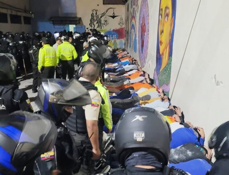 Foto de la cárcel de El Inca difundida por el presidente Guillermo Lasso en redes sociales. Foto de la cárcel de El Inca difundida por el presidente Guillermo Lasso en redes sociales.