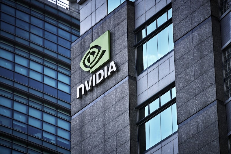 Cartel en las oficinas de Nvidia Corp. en Taipéi, Taiwán, el martes 28 de enero de 2025. Cartel en las oficinas de Nvidia Corp. en Taipéi, Taiwán, el martes 28 de enero de 2025.