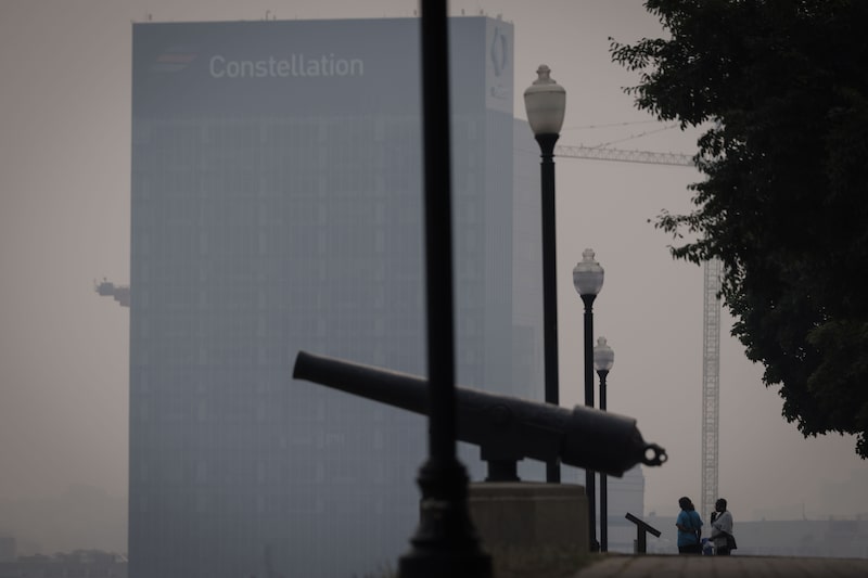 Parque Federal Hill mientras el humo de los incendios forestales de Canadá cubre Baltimore, Maryland, EE.UU., el jueves 8 de junio de 2023. Parque Federal Hill mientras el humo de los incendios forestales de Canadá cubre Baltimore, Maryland, EE.UU., el jueves 8 de junio de 2023.