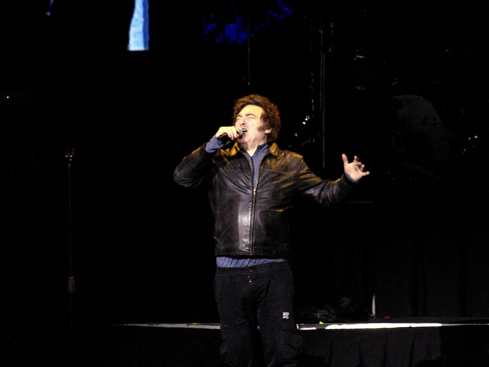 President Milei Holds Movistar Arena Event For Book Launch President Milei Holds Movistar Arena Event For Book Launch