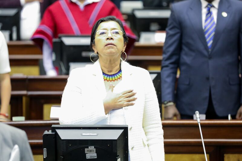 La expresidenta de la Asamblea de Ecuador, Guadalupe Llori, durante la sesión el martes 26 de abril. La expresidenta de la Asamblea de Ecuador, Guadalupe Llori, durante la sesión el martes 26 de abril.