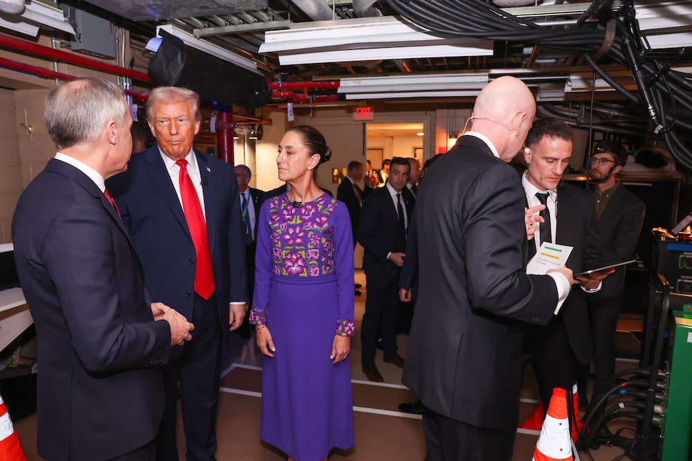 WASHINGTON, DC - DECEMBER 05: FIFA President Gianni Infatnino, U.S. President Donald Trump, Claudia Sheinbaum, President of Mexico, and Mark Carney, Prime Minister of Canada during the FIFA World Cup 2026 Official Draw at John F. Kennedy Center for the Performing Arts on December 05, 2025 in Washington, DC. (Photo by Tasos Katopodis - FIFA/FIFA via Getty Images) WASHINGTON, DC - DECEMBER 05: FIFA President Gianni Infatnino, U.S. President Donald Trump, Claudia Sheinbaum, President of Mexico, and Mark Carney, Prime Minister of Canada during the FIFA World Cup 2026 Official Draw at John F. Kennedy Center for the Performing Arts on December 05, 2025 in Washington, DC. (Photo by Tasos Katopodis - FIFA/FIFA via Getty Images)