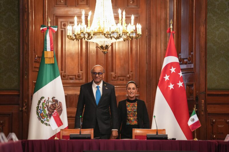El presidente de Singapur, Tharman Shanmugaratnam y la presidenta de México, Claudia Sheinbaum. Cortesía: Gobierno de México El presidente de Singapur, Tharman Shanmugaratnam y la presidenta de México, Claudia Sheinbaum. Cortesía: Gobierno de México
