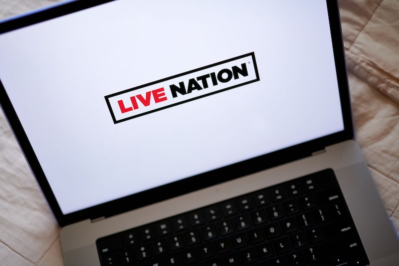 El logotipo de Live Nation colocado en una computadora portátil en Nueva York. El logotipo de Live Nation colocado en una computadora portátil en Nueva York.