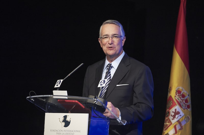 El empresario mexicano Ricardo Salinas Pliego durante un evento de la Fundación Internacional para la Libertad El empresario mexicano Ricardo Salinas Pliego durante un evento de la Fundación Internacional para la Libertad