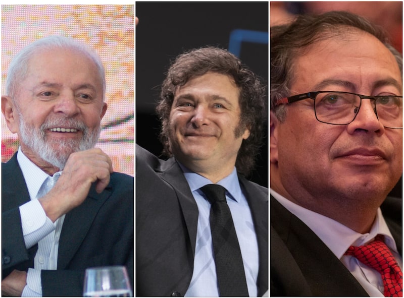 Los presidentes de Brasil, Lula da Silva; Argentina, Javier Milei, y Colombia, Gustavo Petro. Los presidentes de Brasil, Lula da Silva; Argentina, Javier Milei, y Colombia, Gustavo Petro.