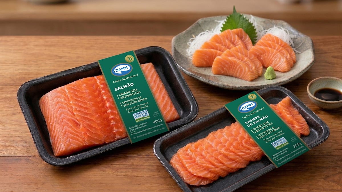 Produtos da Damm, com salmão sustentável