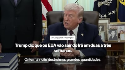 Trump diz que os EUA vão sair do Irã em duas a três semanas Trump diz que os EUA vão sair do Irã em duas a três semanas