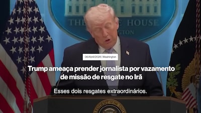 Trump ameaça prender jornalista por vazamento de missão de resgate no Irã Trump ameaça prender jornalista por vazamento de missão de resgate no Irã