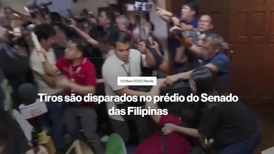 Tiros ecoam no prédio do Senado das Filipinas. Tiros ecoam no prédio do Senado das Filipinas.