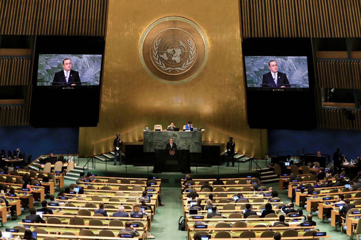 Durante su intervención en la Asamblea General de la Organización de las Naciones Unidas (ONU).