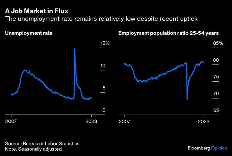 Gráfico de la tasa de desempleo se mantiene relativamente baja pese al reciente repuntedfd