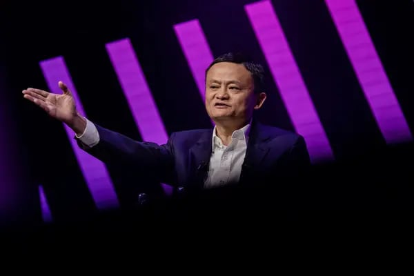 Jack Ma, co-fundador do Alibaba e do Ant Group, na conferência Viva Technology (Foto: Marlene Awaad/Bloomberg)