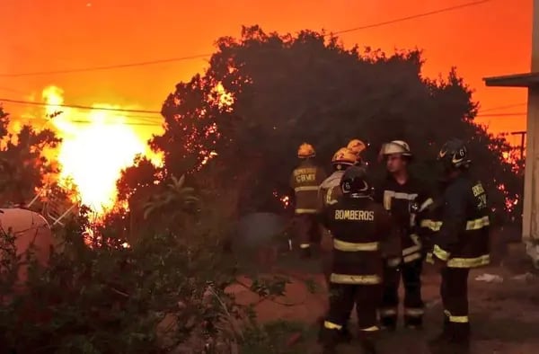 Incendio forestal en Chile.