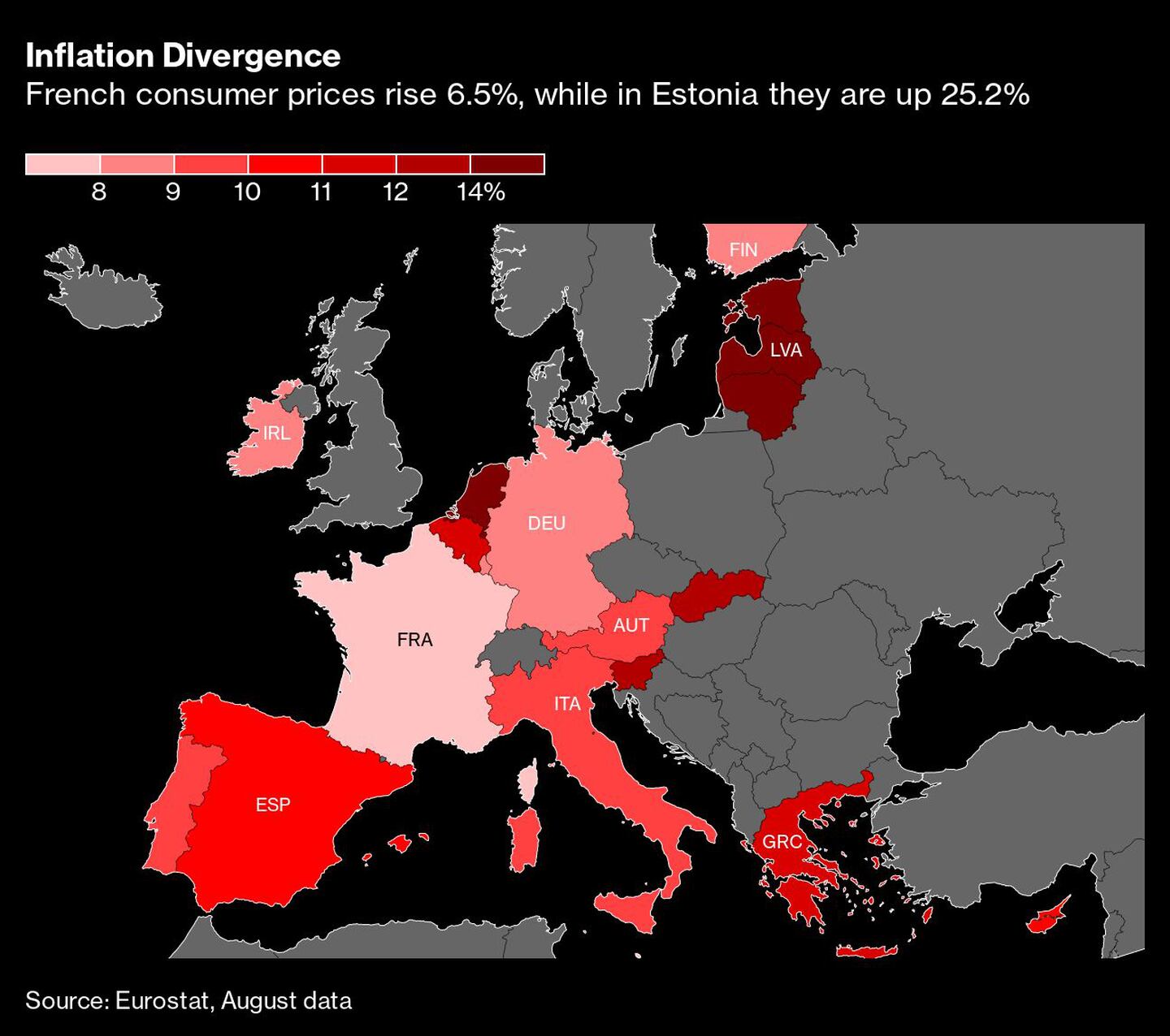 La tasa ha sido del 6,5% en Francia, pero del 25,2% en Estoniadfd