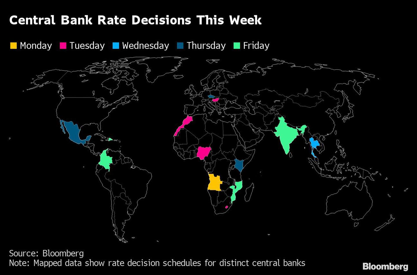 Decisiones de los bancos centrales sobre los tipos de interés esta semanadfd