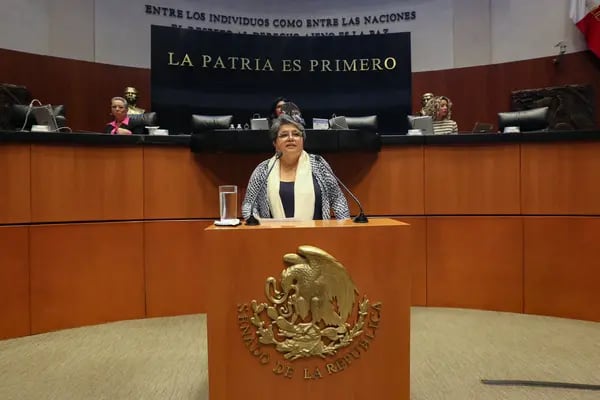 Mexico's Economy Minister Raquel Buenrostro told the Senate that respect for sovereignty will be the guiding principle in the negotiations toward agreements regarding energy and food security and in the bid to attract investment. (Photo courtesy of the Mexican Economy Ministry)