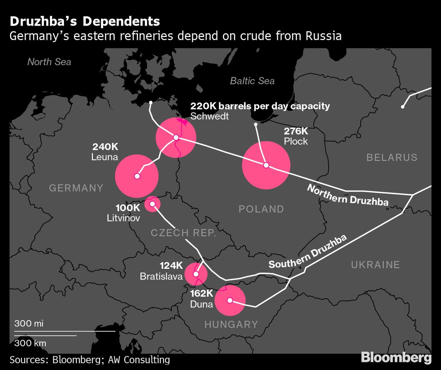 Las refinerías ubicadas en la región este de Alemania dependen del crudo rusodfd