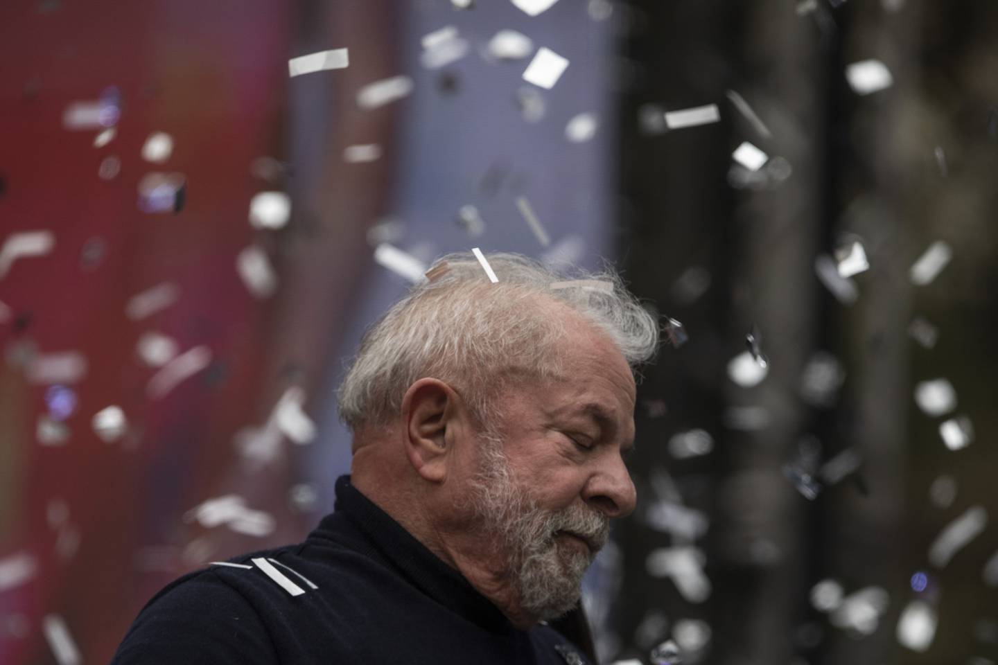 Luiz Inacio Lula da Silva, Brazil's former president, during a campaign event at Vale do Anhangabau in Sao Paulo, Brazil, on Saturday, Aug. 20, 2022. Datafolha election poll released on Thursday showed incumbent President Jair Bolsonaro narrowing the gap to front-runner Lula to 15 percentage points from 18 points in July and 21 points in May.dfd