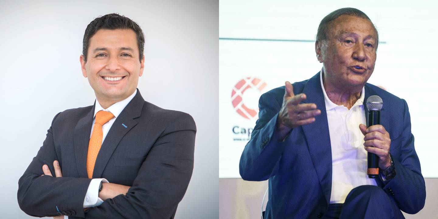 Jorge Castaño, superintendente financiero de Colombia y Rodolfo Hernández, candidato presidencial