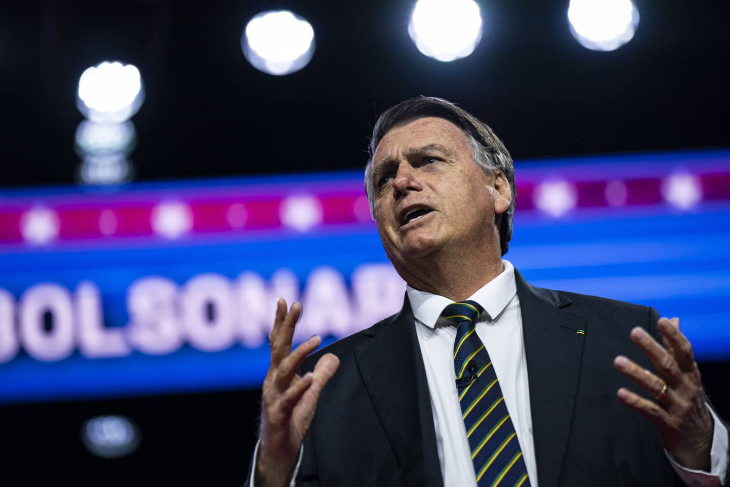 Jair Bolsonaro speaks during the CPAC 2023 in National Harbor, Maryland, on March 4.