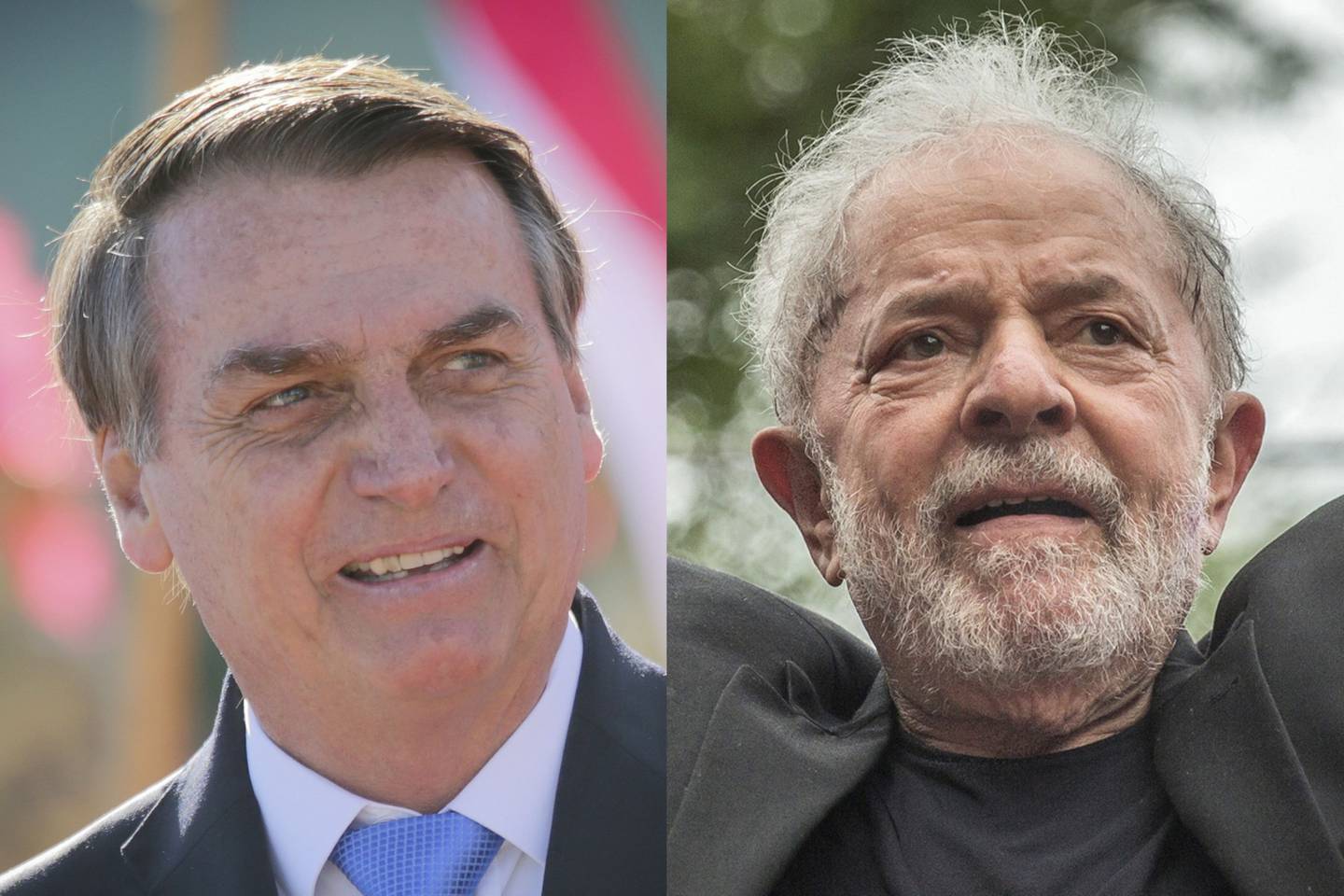 Jair Bolsonaro (left) is seeking reelection in October elections, but trails former president Luiz Inácio Lula da Silva (right) in the polls