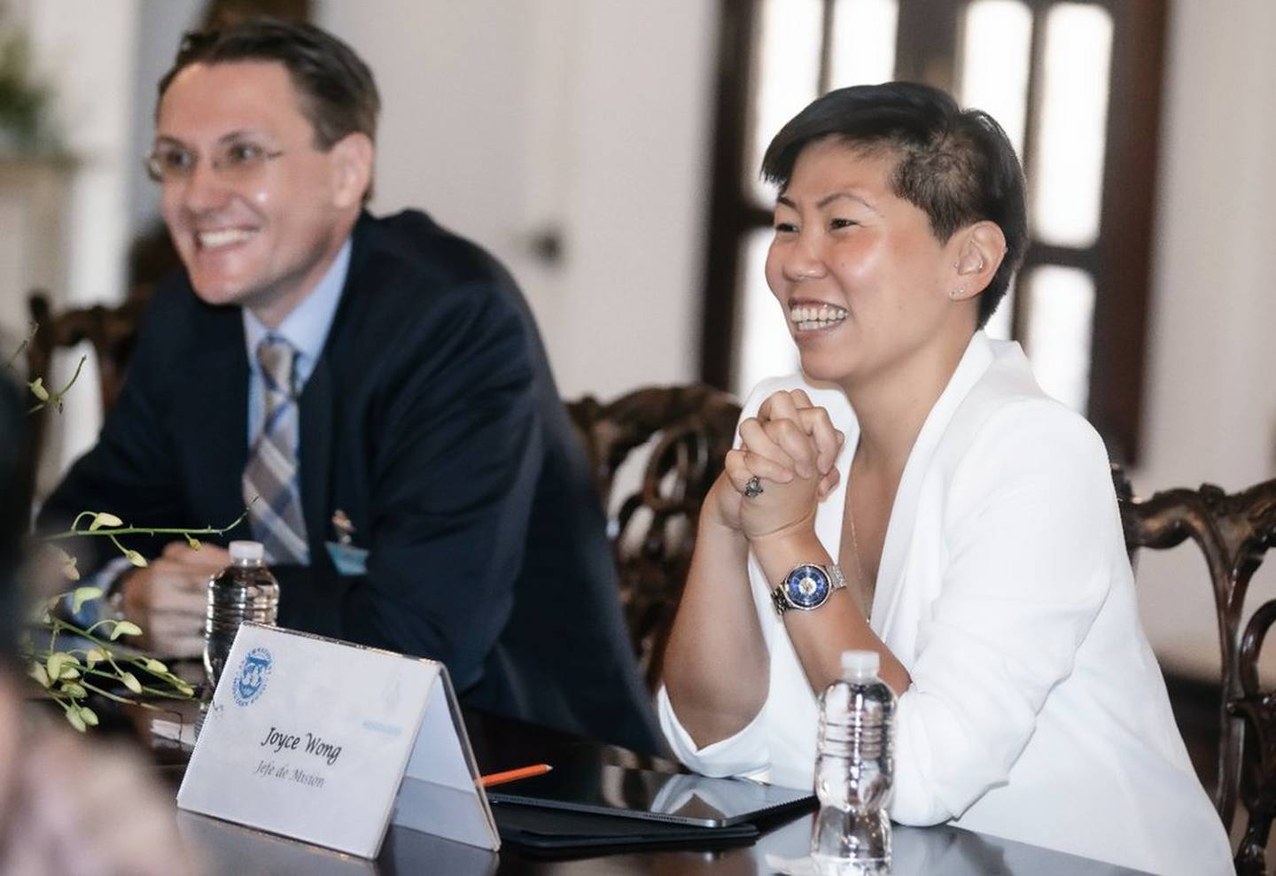 El equipo técnico del FMI de visita en Honduras es dirigido por Joyce Wong y apoyado por el representante residente Christian Henn.