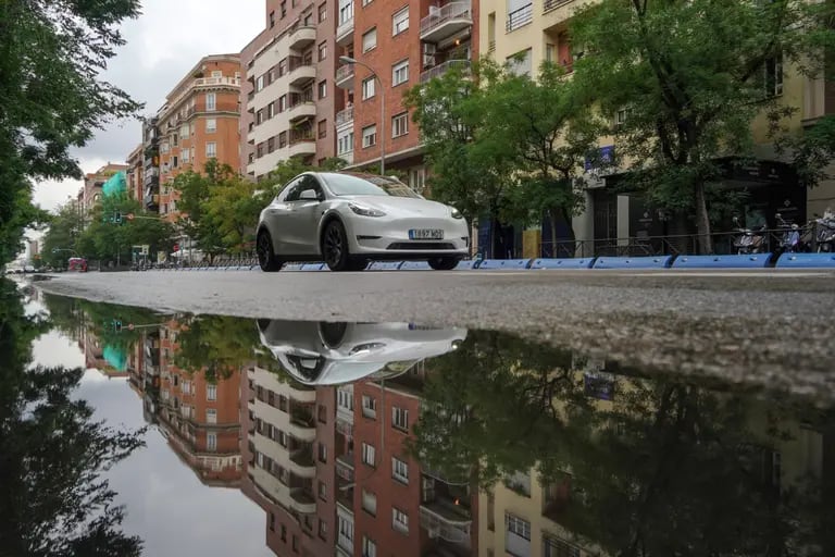 Residential apartment blocks in the Salamanca district of Madrid, Spain, on Saturday, May 27, 2023. A flood of funds from well-heeled Latin Americans is changing the face of Madrid: driving property prices soaring and creating a sizzling hot high-end dining scene.dfd