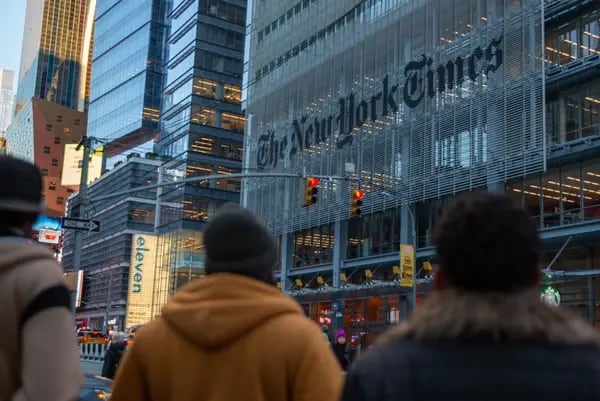 Sede del New York Times en Nueva York, EEUU, el domingo 4 de febrero de 2024.